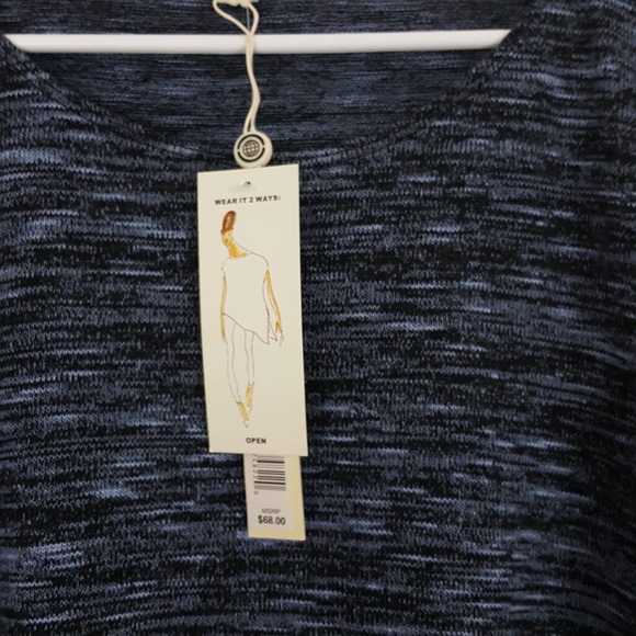 Max Studio NWT Space Dye Tie Hem Sweater Blue XL - Picture 8 of 15